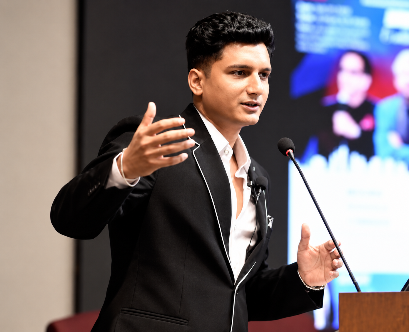 Ashutosh Arya speaking at a business event